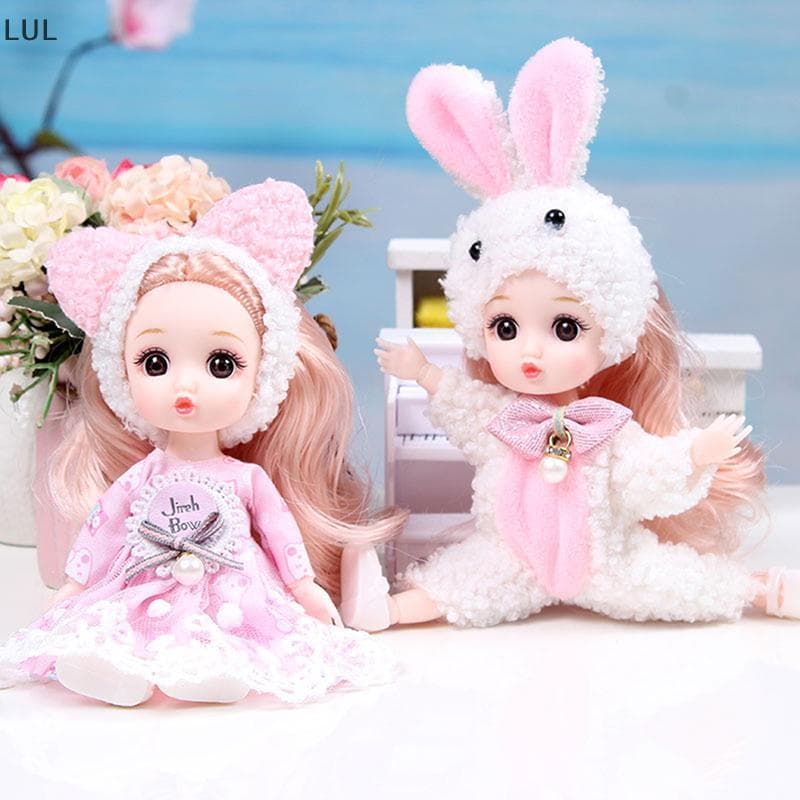 [LUL] Mini Boneca De 16 Cm Bonecas Articuladas Móveis 3D Olhos Grandes Brinquedo DIY Com Roupas Vestir Para De Menina BR