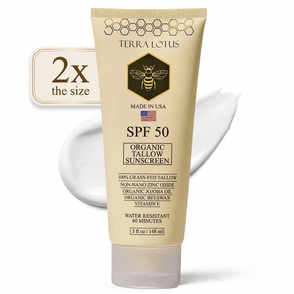 Protetor Solar de Sebo Orgânico - Protetor Solar Mineral SPF50 - Protetor Solar de Sebo Orgânico e Óxido de Zinco Mais S