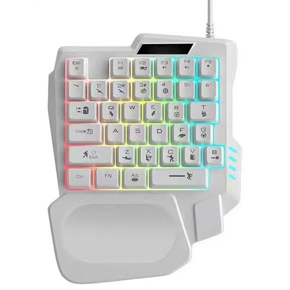 Teclado INTREE Com Uma Mão , Mini USB De Única , Mecânico Luminoso Para Jogos Fio De 35 Teclas