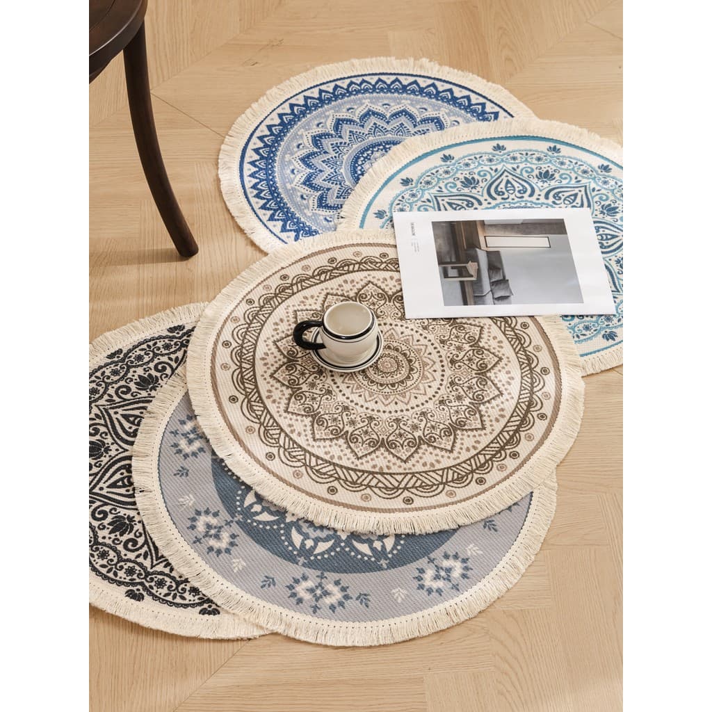 Tapete redondo para mesa de café, tapete antiderrapante para sala de estar, sofá doméstico, almofada para mesa de café