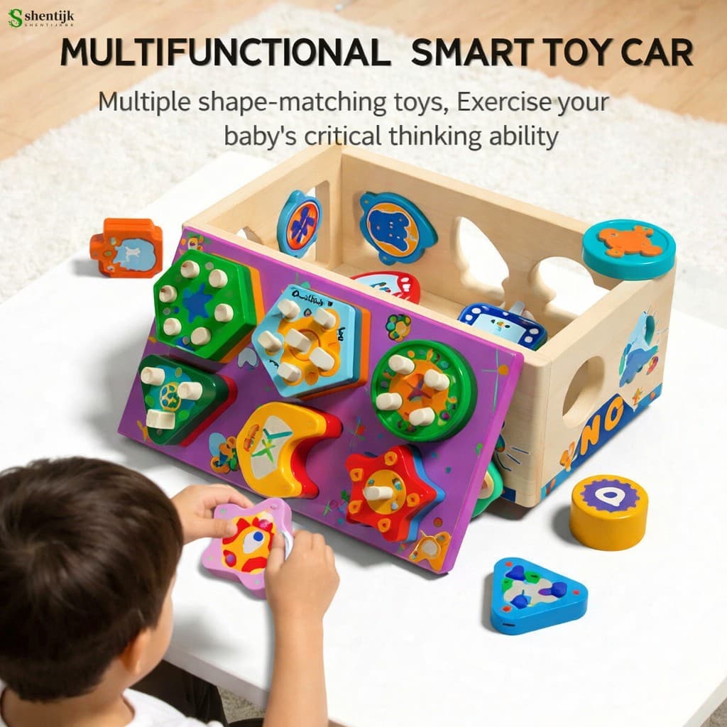 Brinquedo Correspondente De Formato De Madeira-Brinquedos Educativos Montessori Para Crianças , Bebês , Meninos E Menina