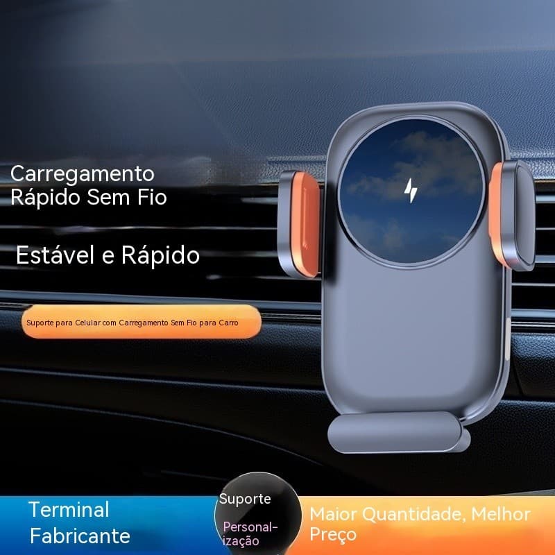 Suporte de celular para saída de ar do carro com navegação, carregador sem fio para carro, suporte de celular para carro