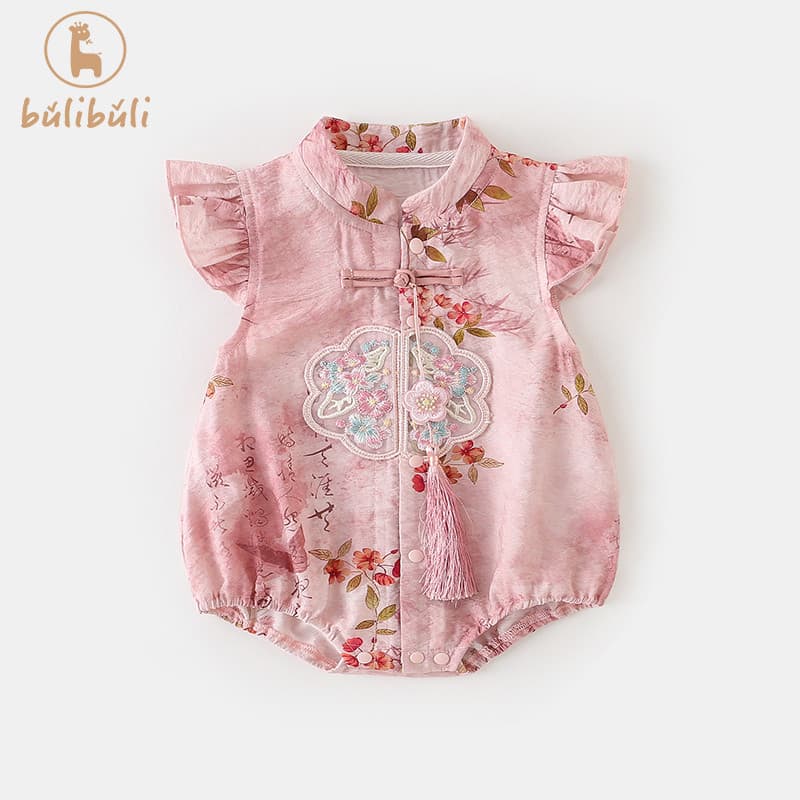 Estilo chinês roupas de bebê roupas de verão bebê menina novo estilo chinês roupas de bebê verão estilo fino mês inteiro