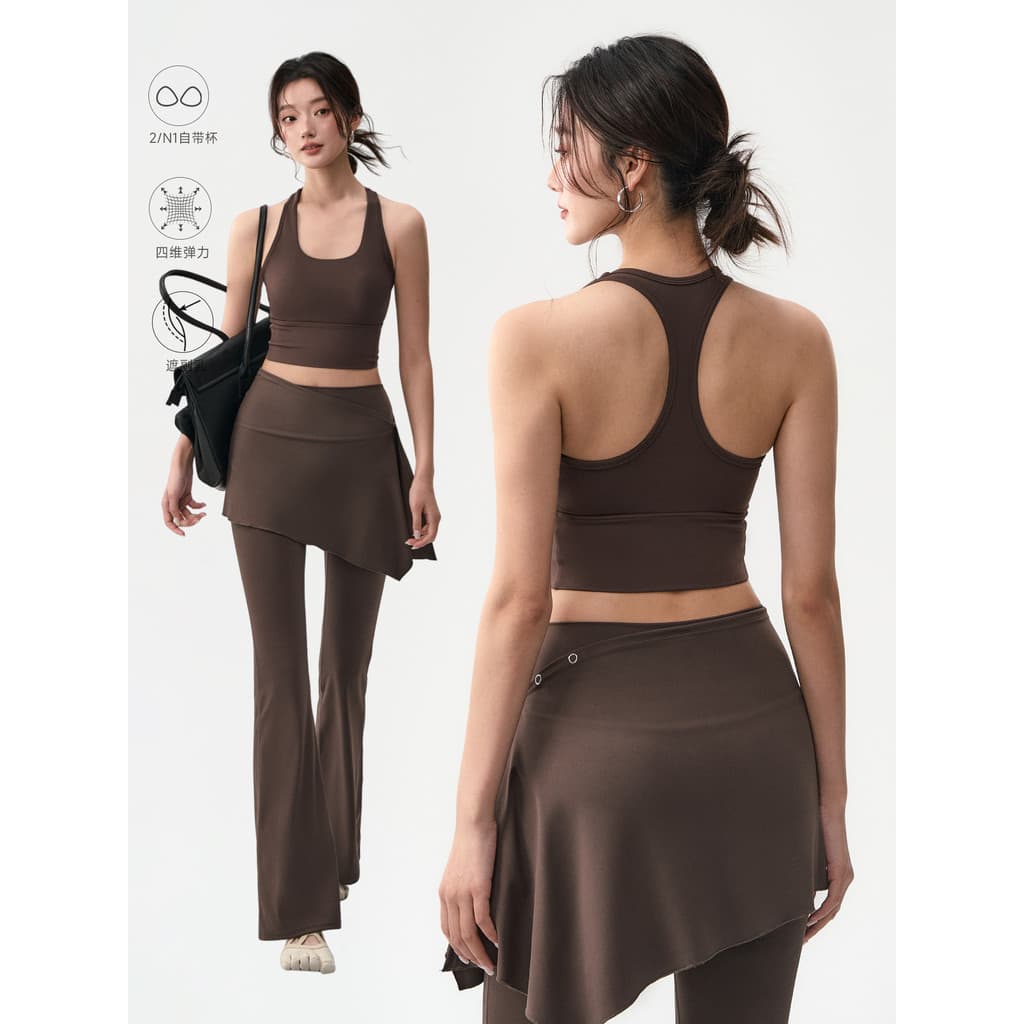 Com almofada no peito colete de Yoga feminino em forma de I bela volta à prova de choque Fitness correndo esportes roupa