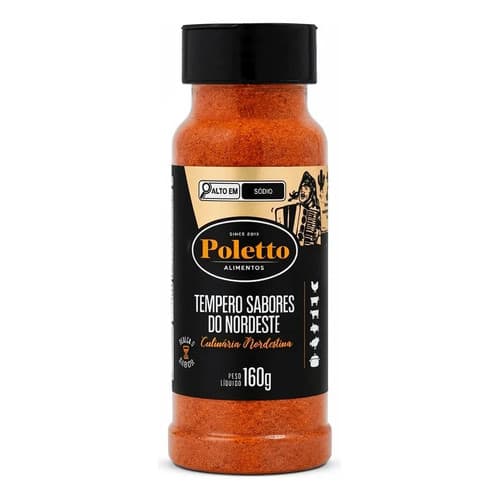 Tempero Sabores Do Nordeste Premium Churrasco Poletto - 160g Alho E Cebola Condimento Preparado De Cominho E Pimenta