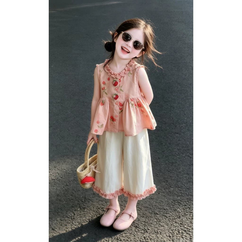 Menina única bela terno 2026 Super quente roupas da menina verão novo estilo crianças bebê menina camisa do bebê roupas 