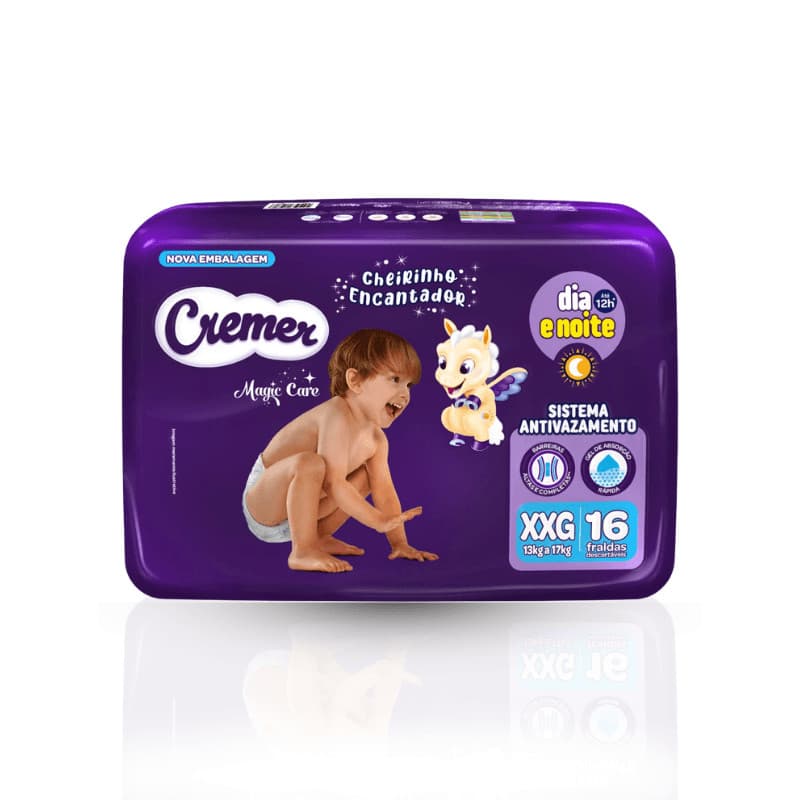 Fralda Cremer Magic Care Jumbo XXG com 16 unidades