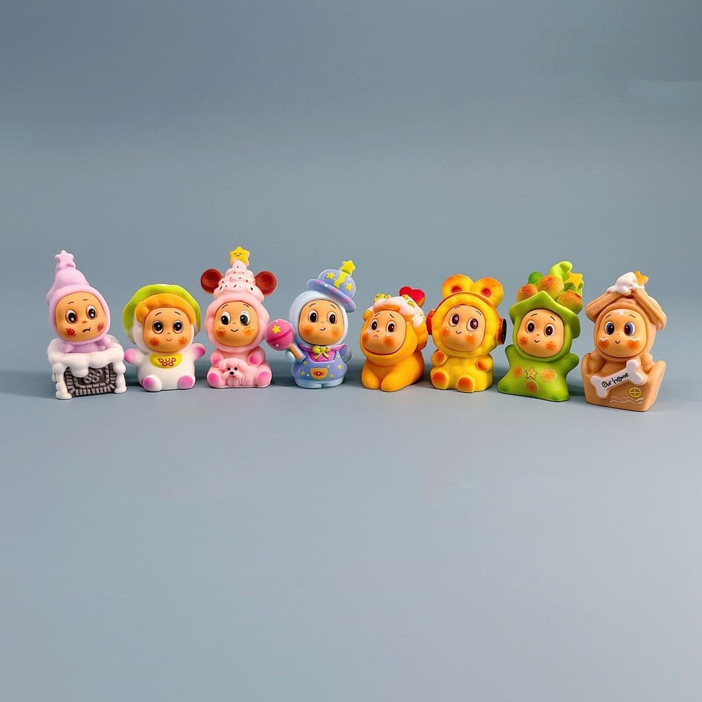 Bonito dos desenhos animados estrela pessoas curando pequenos ornamentos computador Desktop posição de trabalho Console 