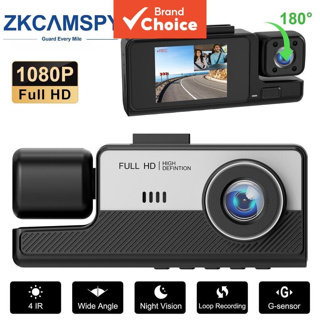 1080p 3 Câmeras Dash Cam Frontal Dentro Do Gravador Dvr Carro De Visão Traseira
