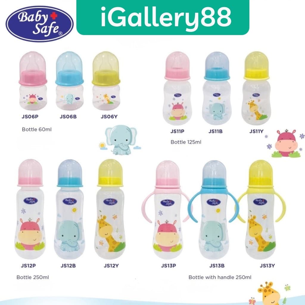 Mamadeira Segura Para Bebês JS06 JS11 JS12 JS13-Garrafa De Leite Bebê Com Pescoço Fino De Personagem Fofo