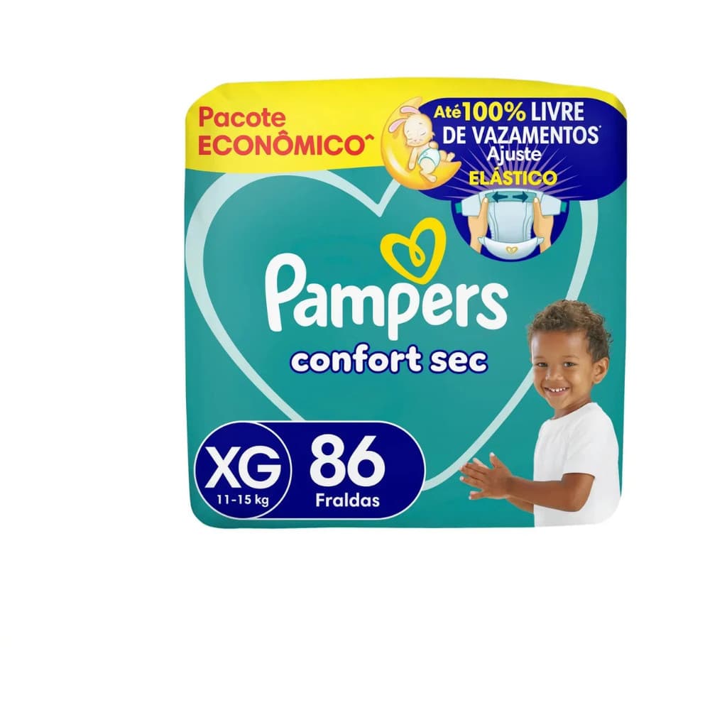 Fralda Infantil Pampers Confort Sec XG 86 unidades