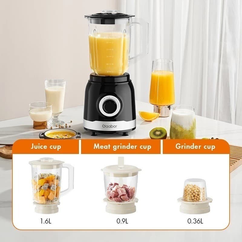 Gaabor Processador de Alimentos 1.6L Motor Potente 500W Moedor de Carne Liquidificador Triturador JM-16M02A-1