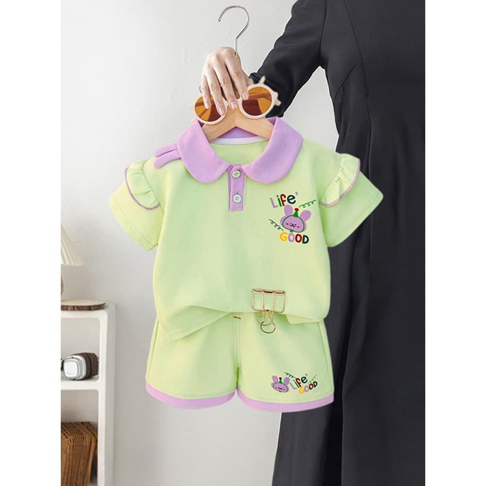 Meninas roupas de verão de duas peças crianças roupas verão estilo fino meninas bebê Shorts de manga curta bebê menina t