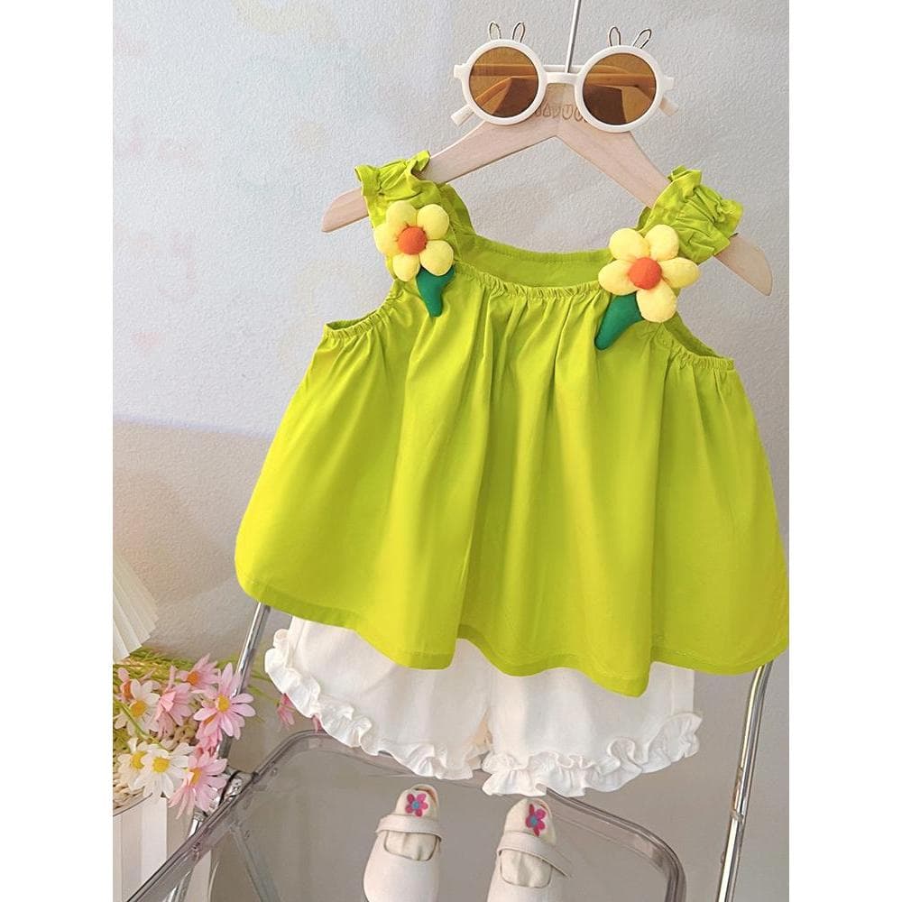Bebê menina verão terno fino roupas de bebê Suspender Shorts dividir terno de duas peças menina sem mangas colete roupas