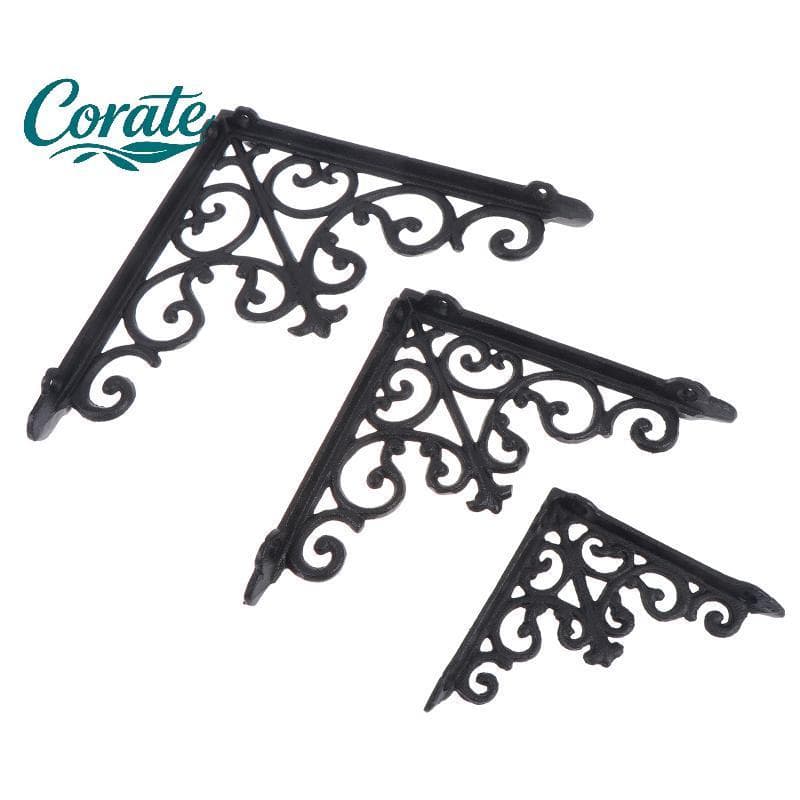 [Corate] Suporte Triangular De Montagem Em Parede Resistente Ferro Fundido Industrial Para Prateleiras De Exibição De Lo