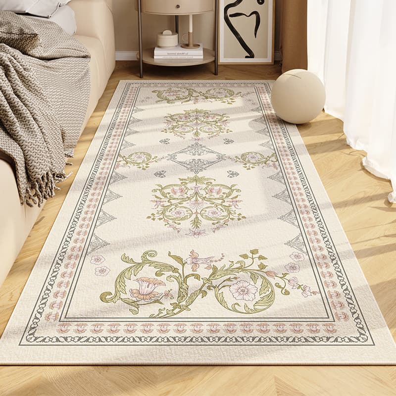 Retro americano luz luxo flor tapete quarto longo cabeceira resfriamento tapete sala de estar Bay janela antiderrapante 