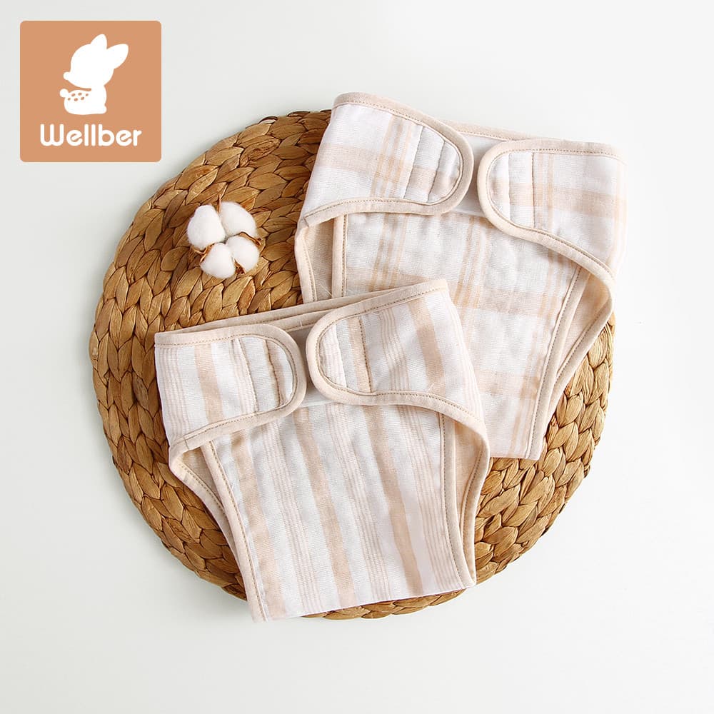 Calças de fraldas de bebê recém-nascido calças de fraldas gaze respirável pano fraldas bolso lavável calças de fraldas