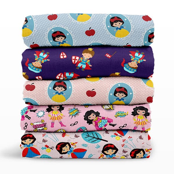 Tecido Tricoline Estampado Estampas Personagens Infantil Costura Patchwork Artesanato Pano