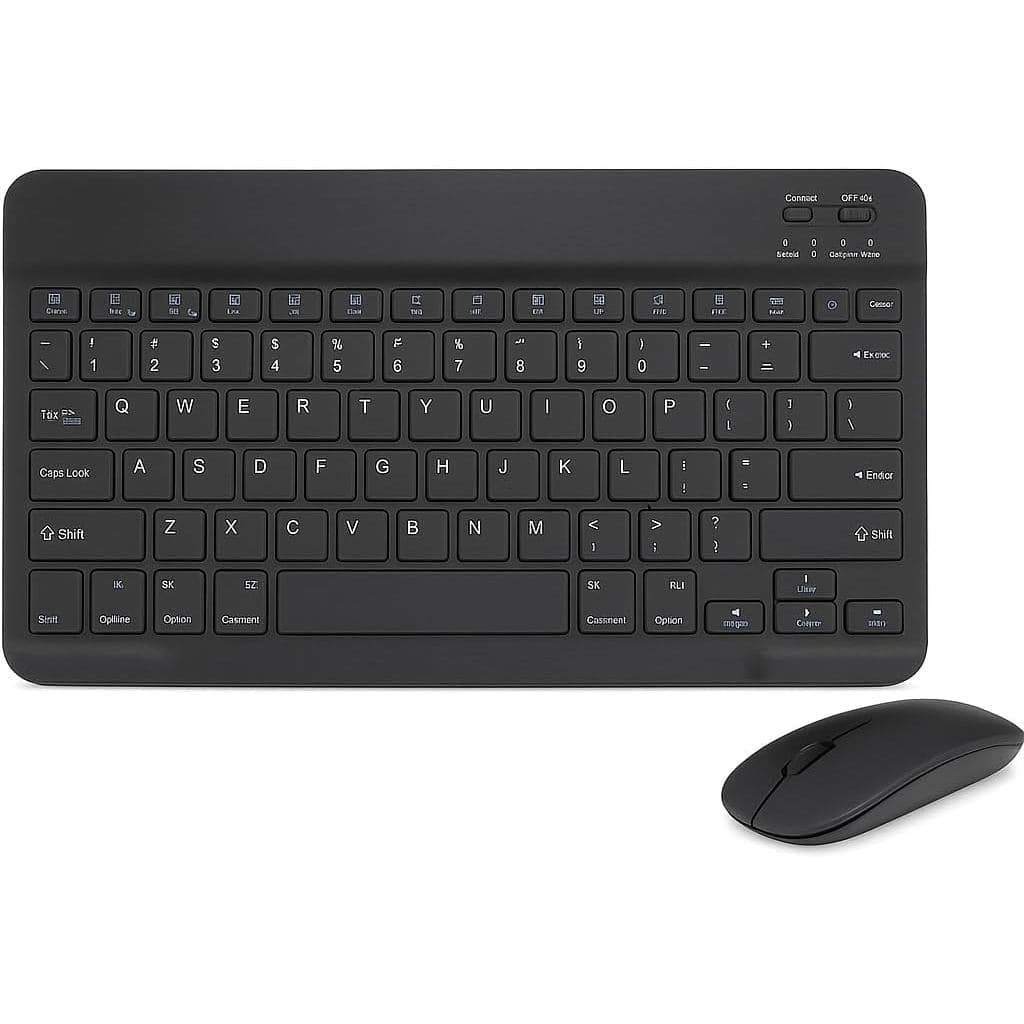 Combo Teclado e Mouse Bluetooth Ultrafino Sem Fio, Portátil e Recarregável E Teclado sem Fio - Compatível com Tablets An
