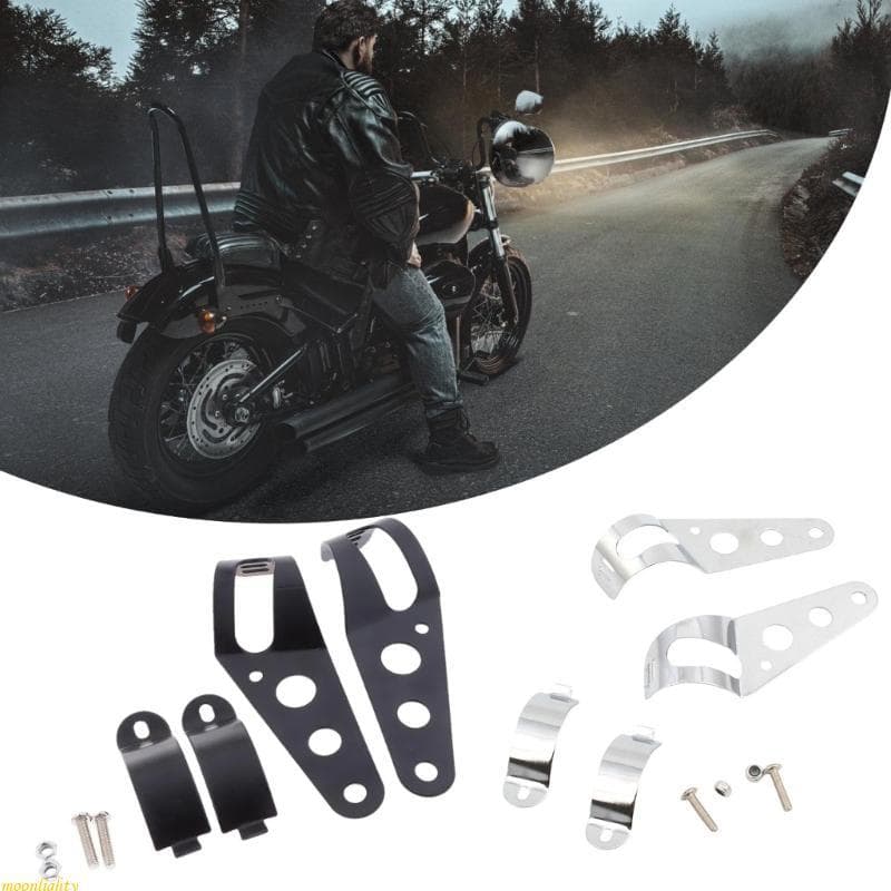 moonlighty Farol Lâmpada Suporte Orelha Motocicleta Montagem Moto Modificado Acessórios