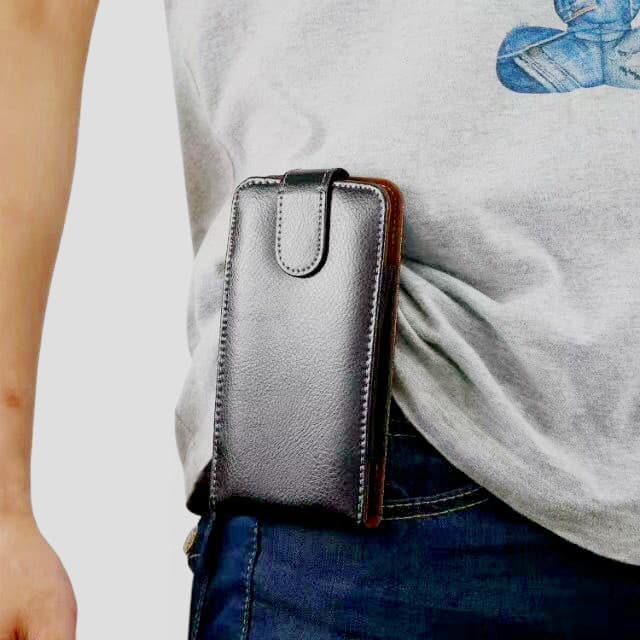 Cinto de couro para idosos, bolsa de cintura para celular Apple, Samsung, Huawei, OPPO, bolsa Universal para celular mas