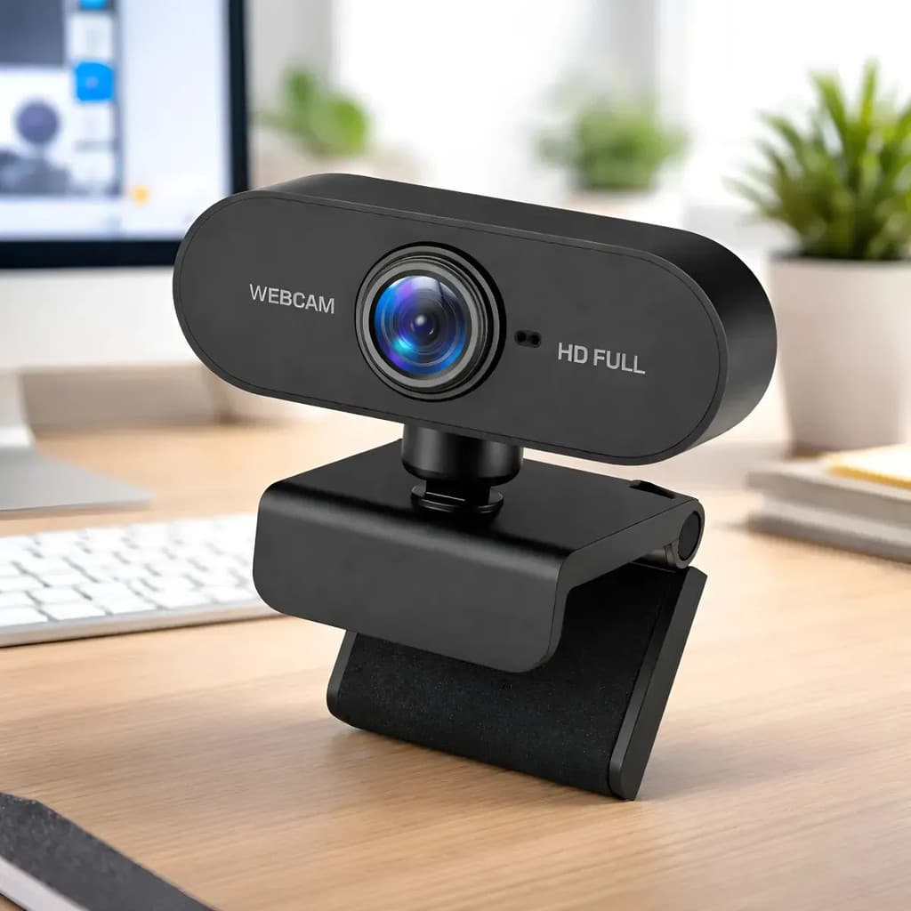 Webcam Full Hd 1080p Usb Com Microfone Integrado Para Notebook Pc