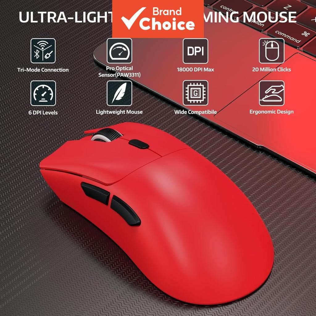 Mouse Gamer Sem Fio ATTACK SHAR R1, 18000 DPI, taxa de retorno de 1000 Hz para PC notebook