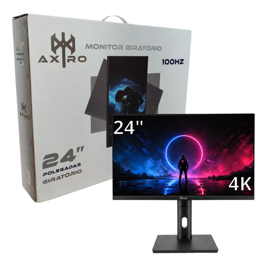 Monitor Gamer 24" Borda Fina Pivotante 100hz IPS Full HD 1080p 5ms Com Saída de Áudio