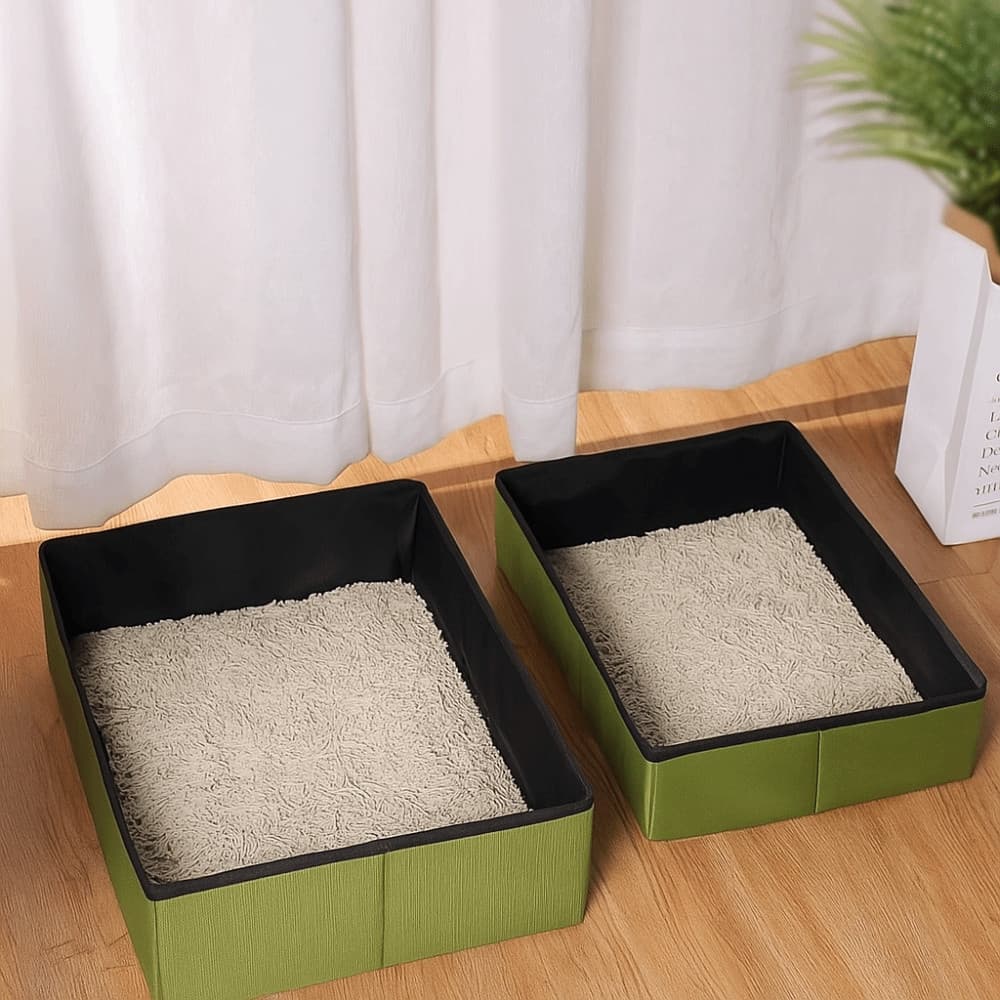 Caixa De Areia Portátil Para Gatos , Lixeira Impermeável Reutilizável Animais De Estimação , Bandeja Sanitária Dobrável 