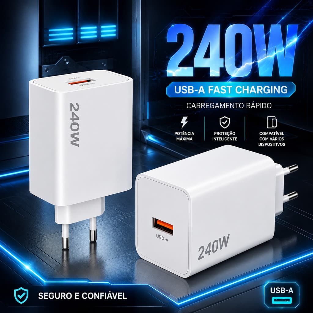 Carregamento rápido USB para todos os tipos de modelos de celular carregador 240W carregador Original carga Super rápida