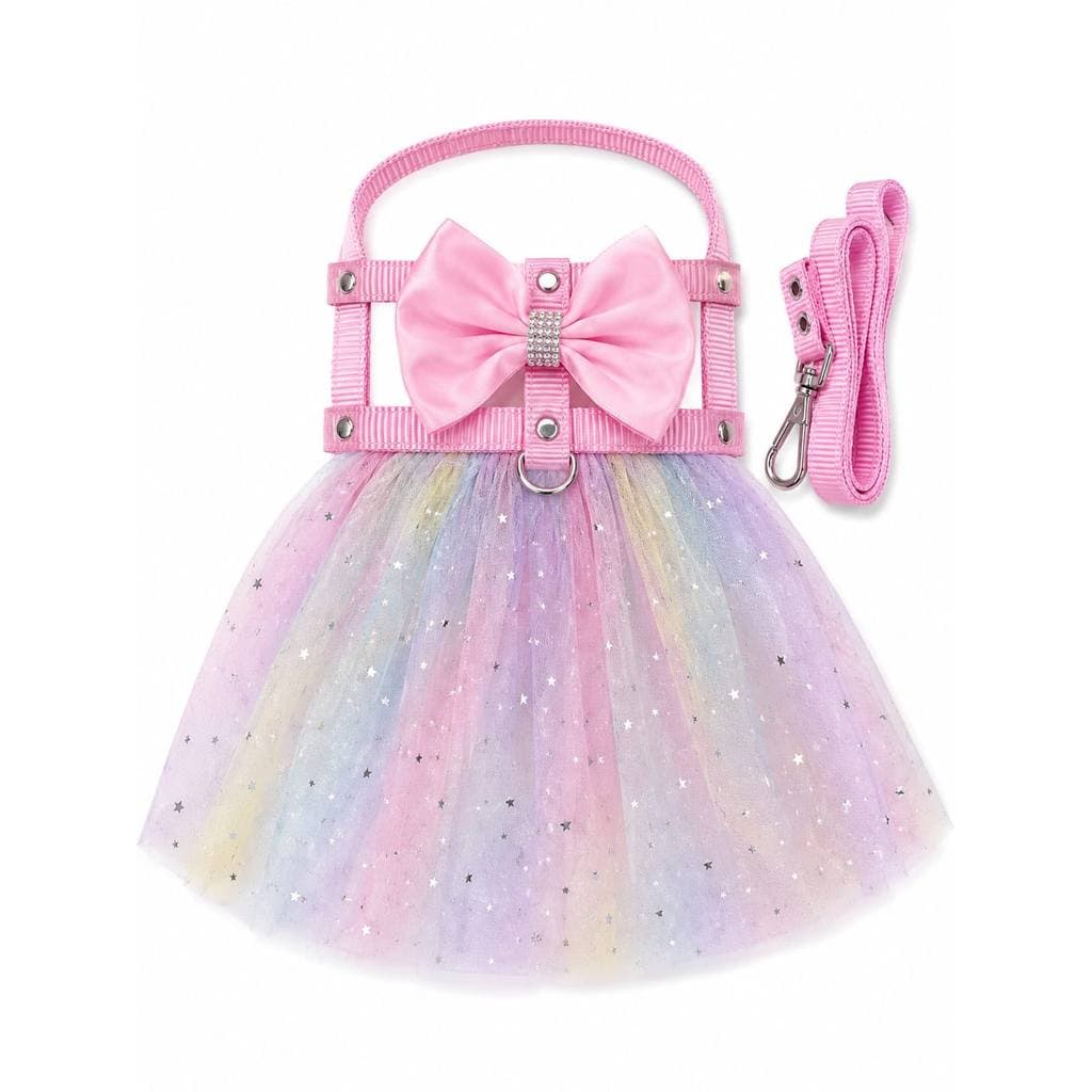 Vestido Pet Ajustável Confortável Tamanho 0 ao 5  Guia de Passeio Vestido Pet Coleira Peitoral