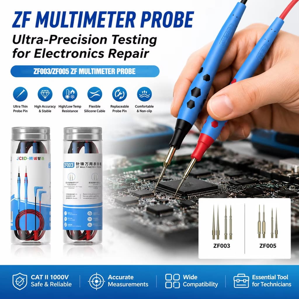 JCID ZF003/ZF005 Caneta Multímetro Ultra-Afiada Tipo Pino Sonda Fio De Silicone Macio Anti-Escaldante Para Digital