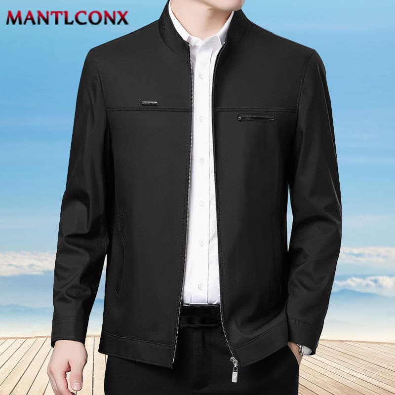 Jaqueta masculina de negócios sólida, casaco masculino com zíper tamanho grande, roupa casual 3XL, jaqueta masculina for