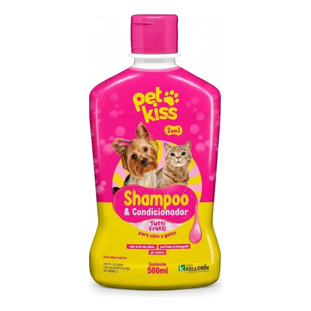 Shampoo Condicionador Pet 500ml Tutti-Frutti Banho Prático para Pets