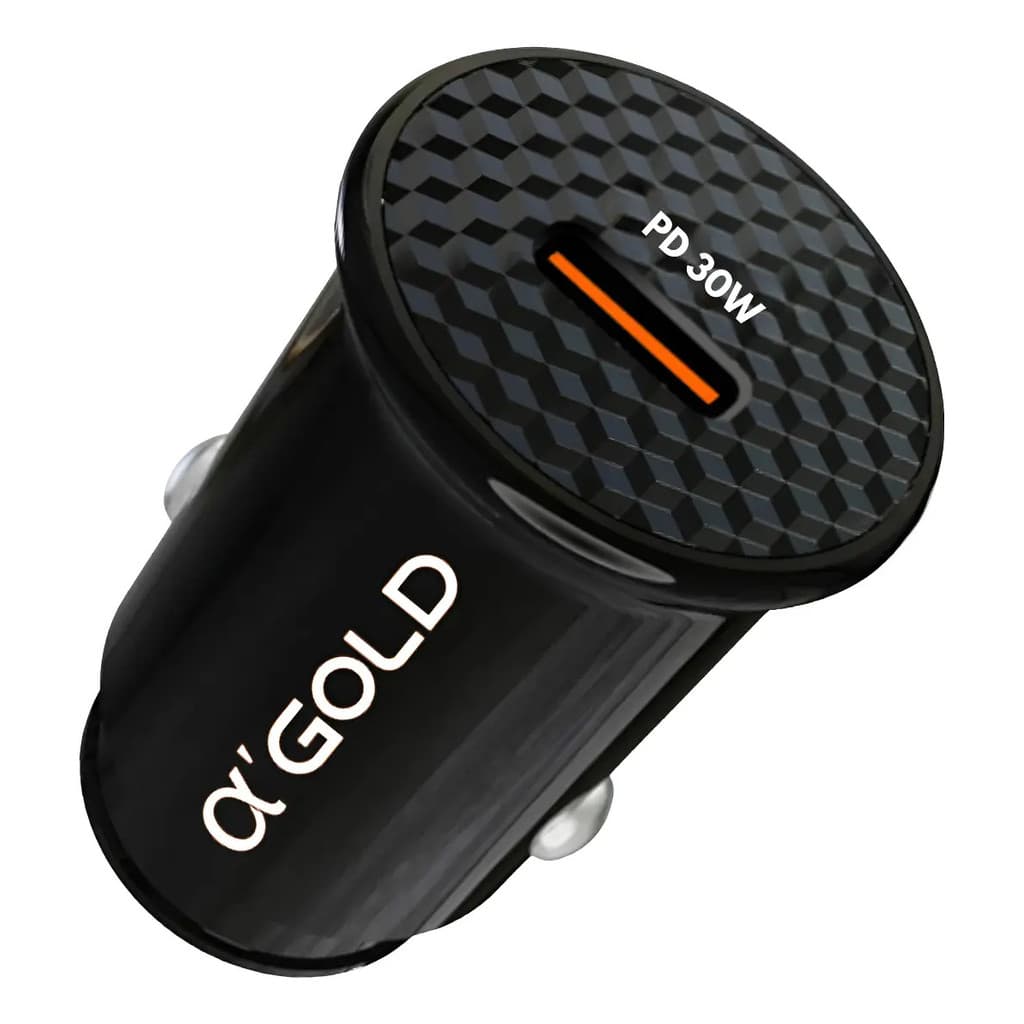 🔌🚗 CARREGADOR VEICULAR TURBO A'GOLD PD 30W TIPO-C — ULTRA RÁPIDO E COMPACTO EM ALUMÍNIO! ✨⚡