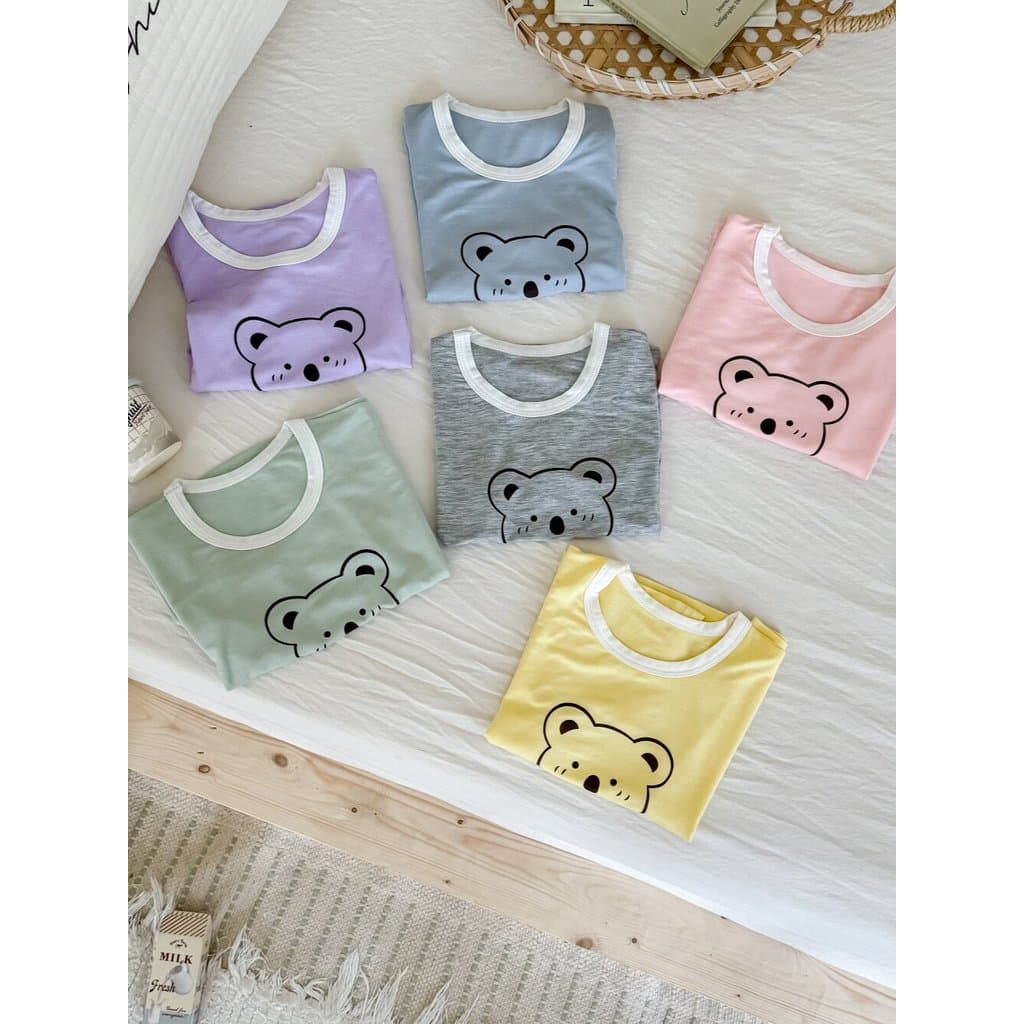 Bebê bebê verão camiseta de manga curta roupas para casa pijamas bebê menina Modal verão estilo fino bebê menino ar cond