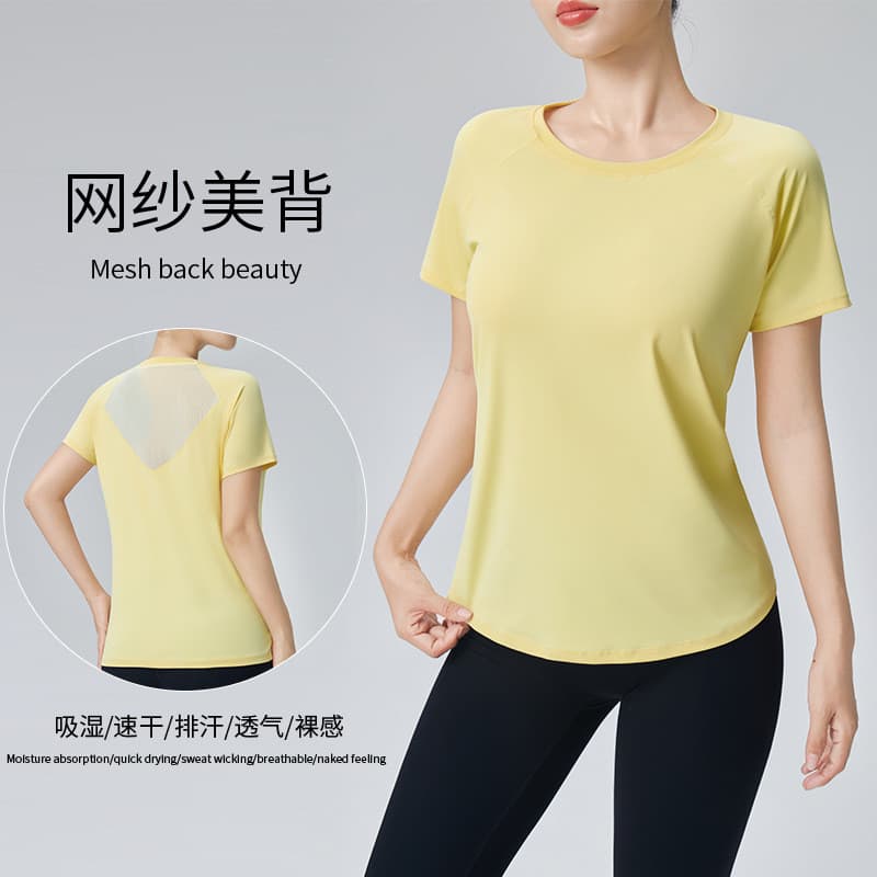 Camiseta esportiva de secagem rápida roupas femininas Yoga esportes topo roupas de Fitness solto tamanho grande de secag