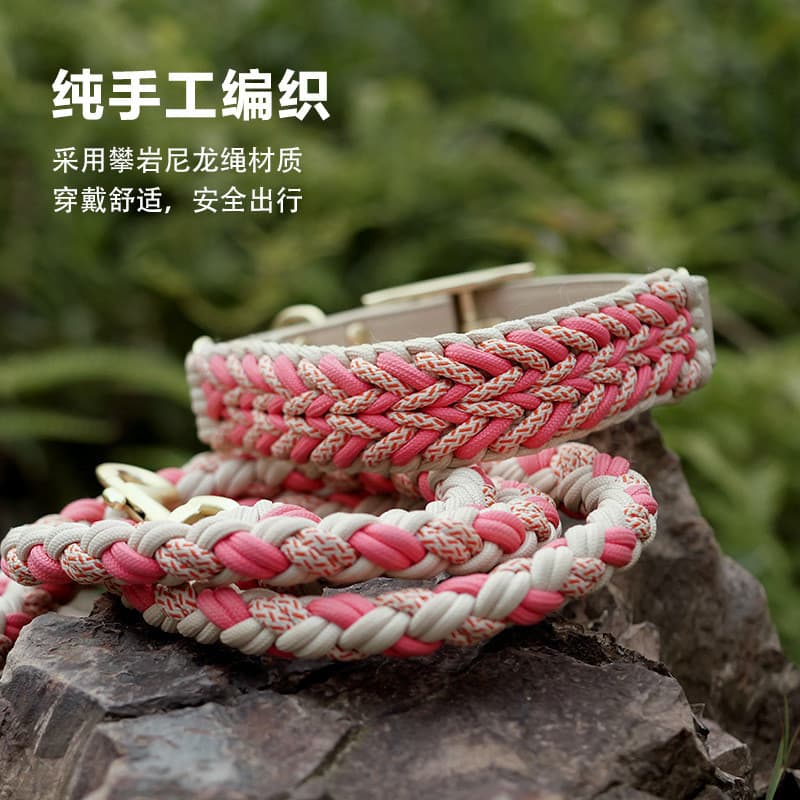 Coleira para cães, feita à mão, coleira para animais de estimação, guia para cães de porte médio e grande, guia para pas