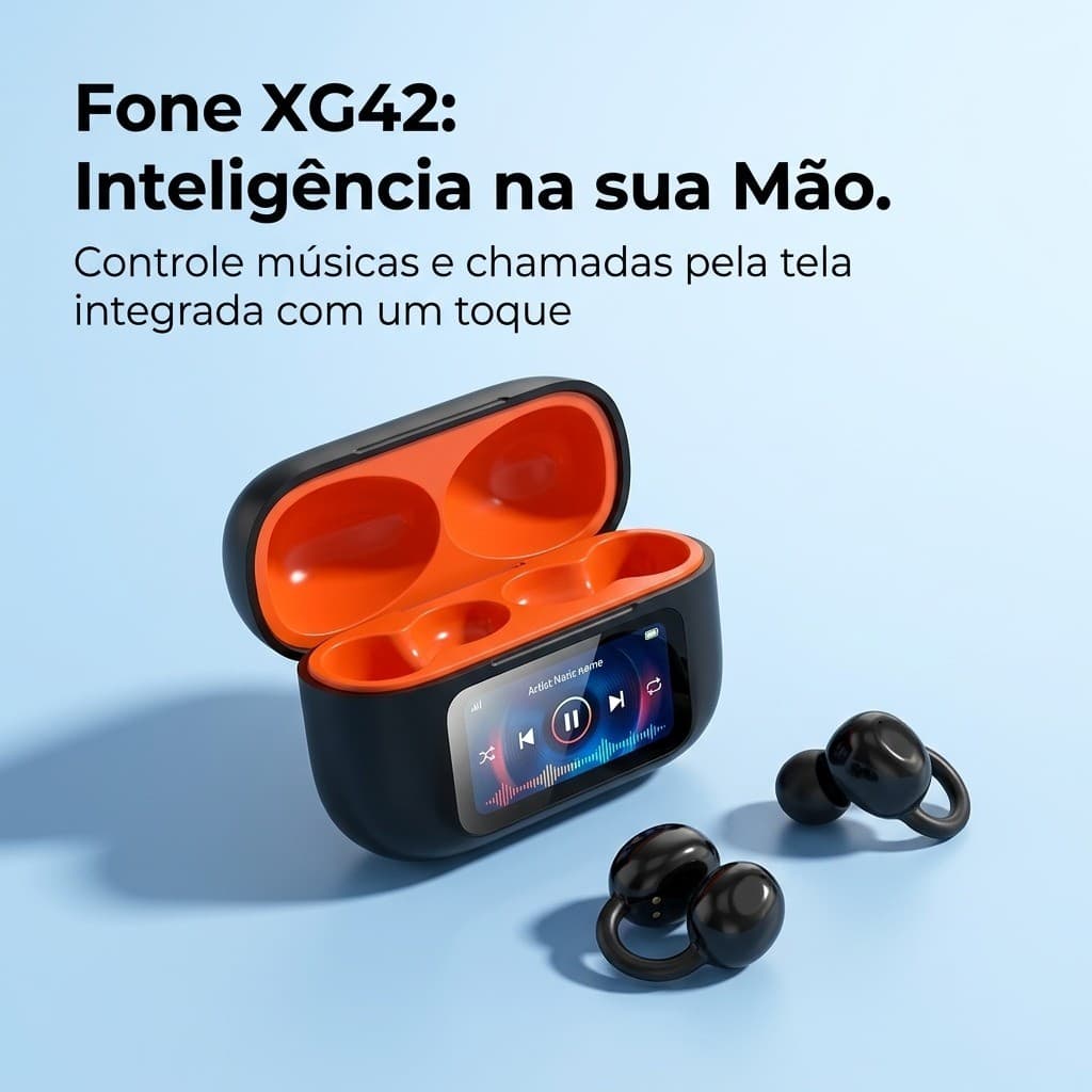 Tela de toque inteligente fone de ouvido bluetooth cancelamento de ruído sem fio fone de ouvido bluetooth Display de lon