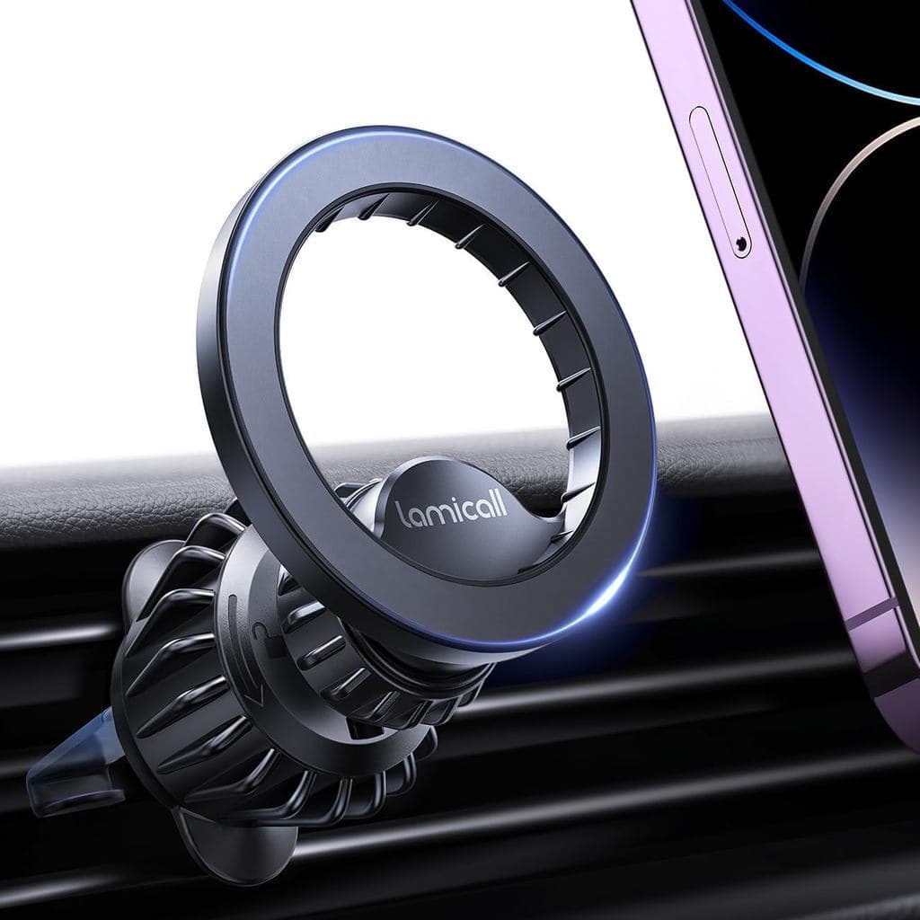 Suporte para carro Lamicall compatível com MagSafe – [20 ímãs superpotentes] – Suporte magnético para telemóvel, suporte