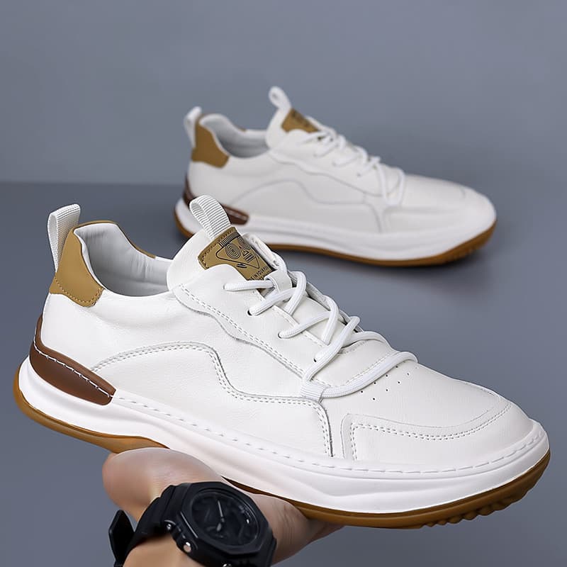 Tênis esportivo branco masculino, tênis para entrevista, tênis casual, tênis esportivo moderno, sapatos de couro multifu