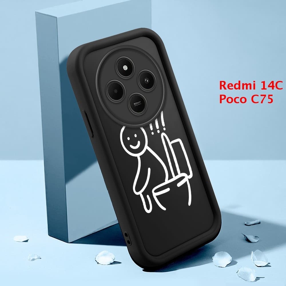 Capinha Para Xiaomi Redmi 14C Poco C75 A4 5G Case Normal Capa De Celular Preto Macio Silicone 5348 TYB
