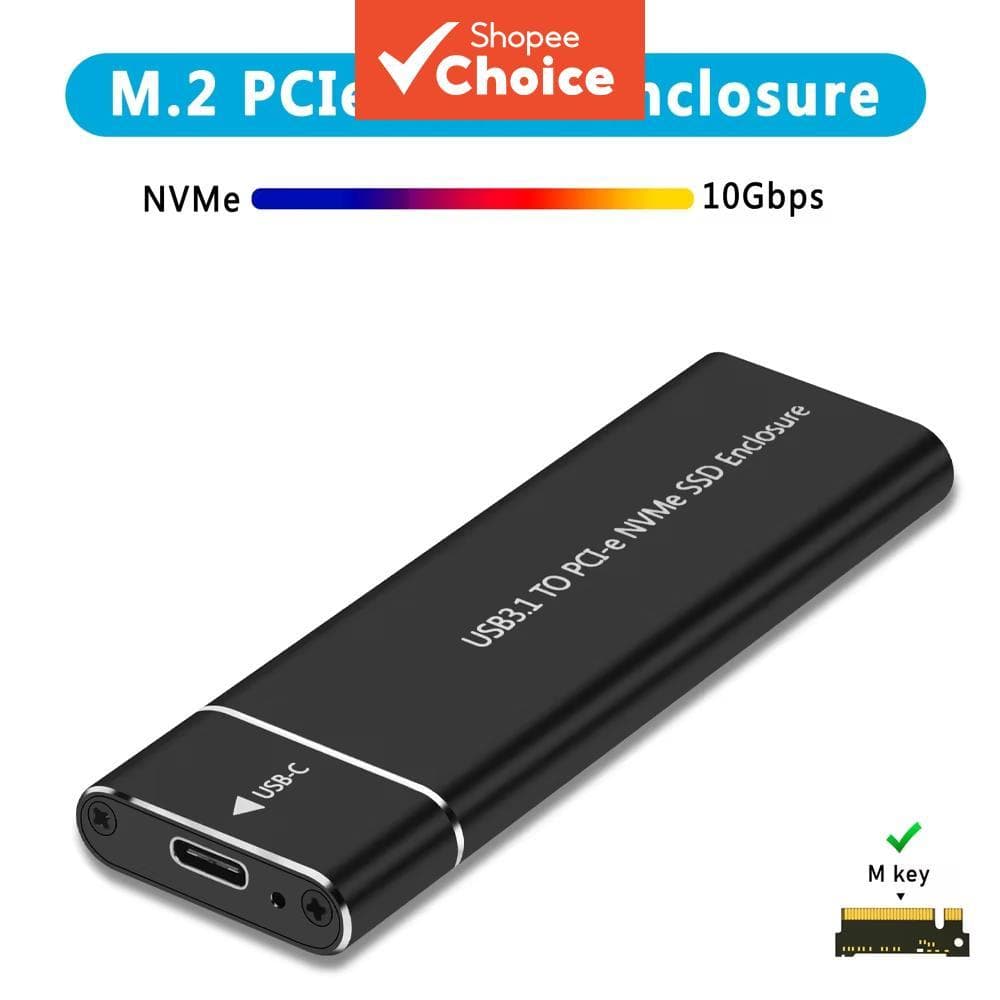 Adaptador De Gabinete SSD NVME M2 Caixa De Alumínio USB C 3.1 Gen2 10 Gbps Para Externo PCIe