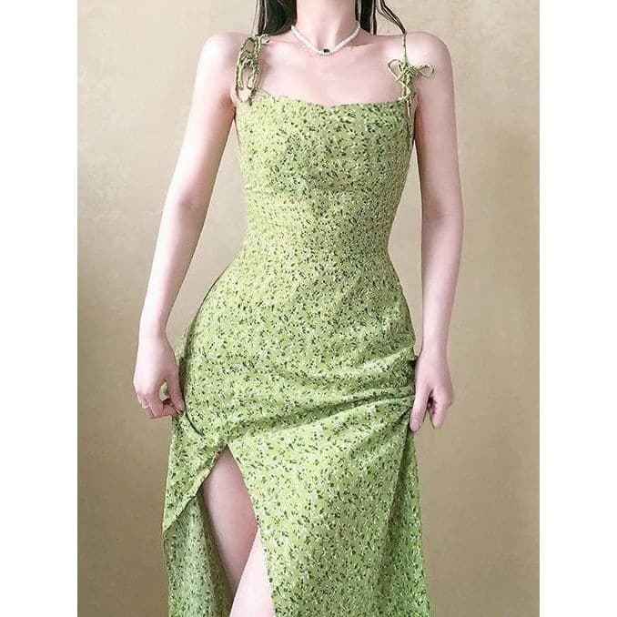 Vestido feminino 2026 verão novo estilo vestido de fadas francês divisão francesa elegante Floral feminino vestido de co