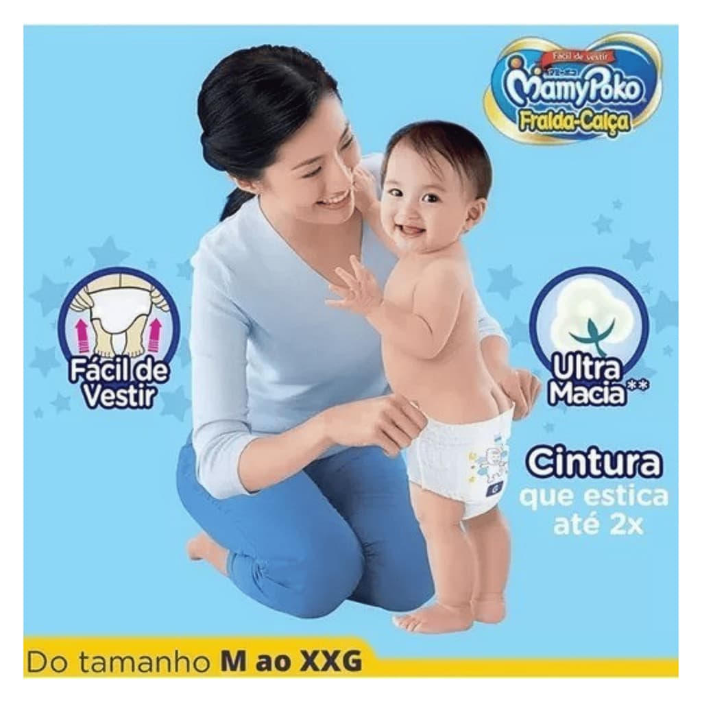 Fralda Calça Descartável MamyPoko Superproteção M G XG XXG MamyPoko Super Proteção