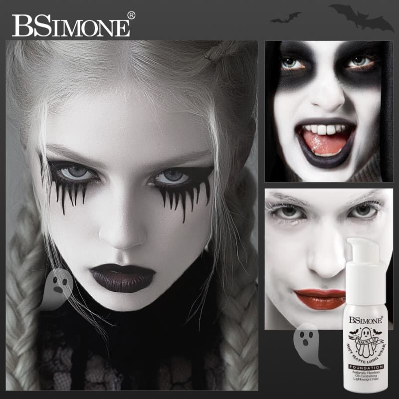 Base Líquida Branca Para Maquiagem Artística , Cosplay , Pintura Facial , Cobertura Alta , Palhaço , Longa Duração , P