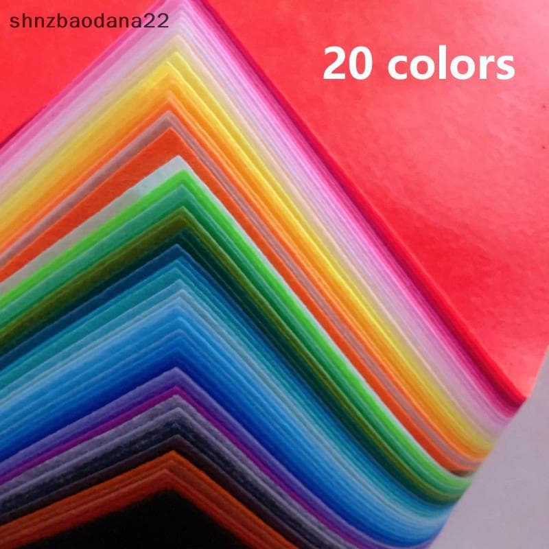 [Shnzd] 20 Peças Folha De Tecido De Feltro Macio 20 Cores Patchwork Costura Faça Você Mesmo Quadrados Artesanais Não 1mm