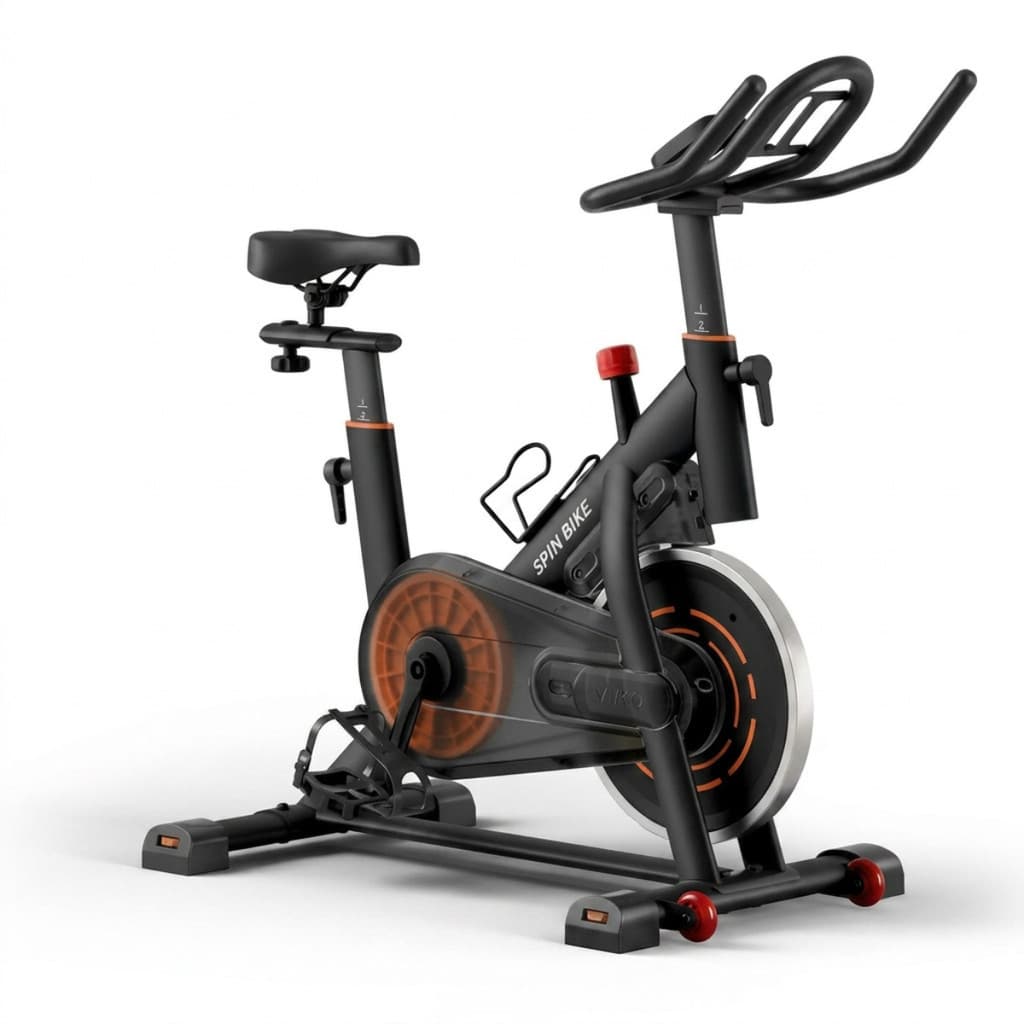 Bicicleta Ergométrica Movick Bike Spinning Silenciosa Magnética 13kg Laranja Treino em Casa profissional até 140Kg
