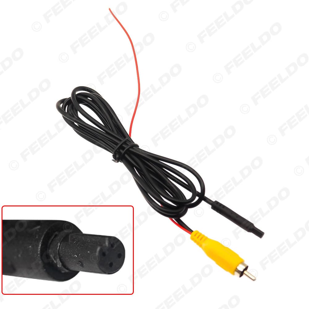 1.5M Cabo Adaptador De Câmera De Visão Traseira Do Carro 4 Pinos Macho Para RCA Conector Fio Reversa Modificação Chicote