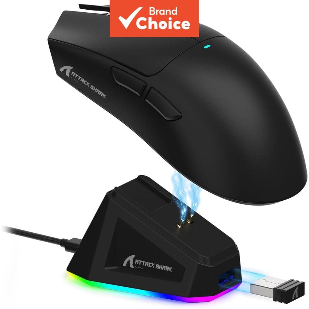 Mouse Gamer Leve ATTACK SHARK X11 PAW3311 22000DPI Tri-Modo Bluetooth/Sem Fio/Com Fio RGB para PC